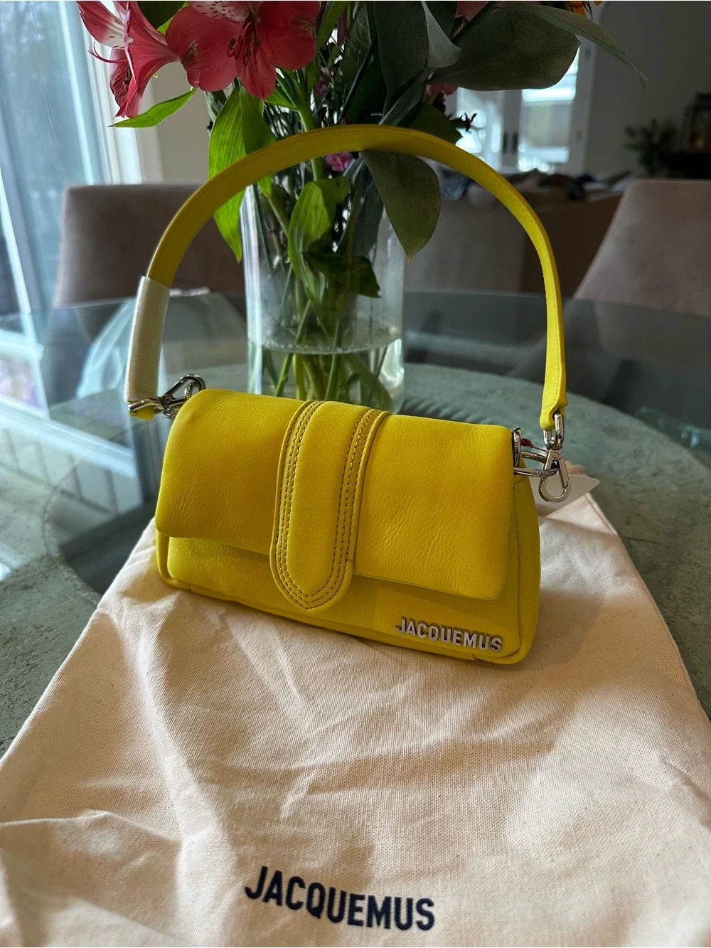 New with Tag! $995 Authentic Jacquemus Sunburst Yellow Small Crossbody Bag - Picture 5 of 16